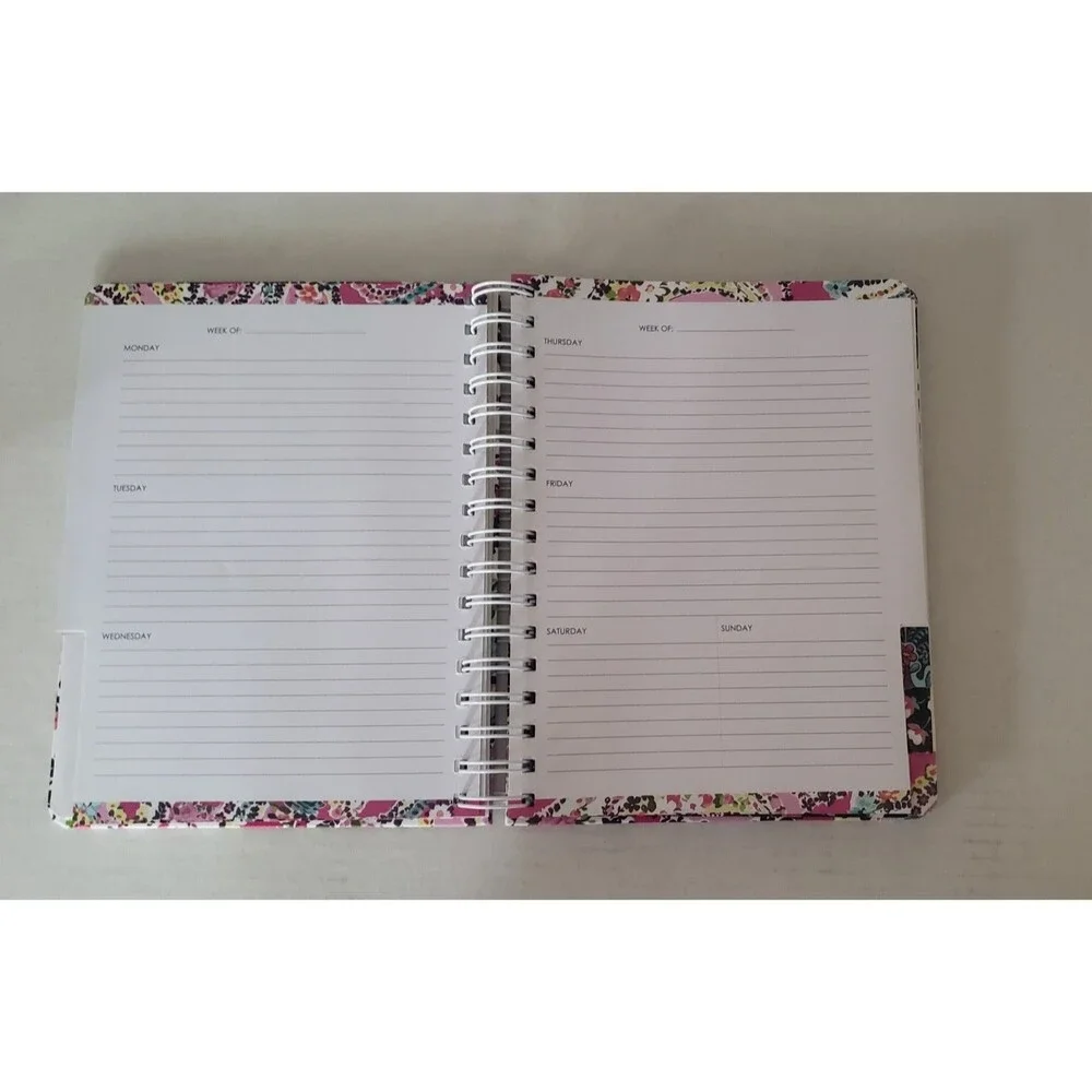 VERA BRADLEY Undated 12 Month Planner Wildflower Paisley Fuchsia Stickers Pink